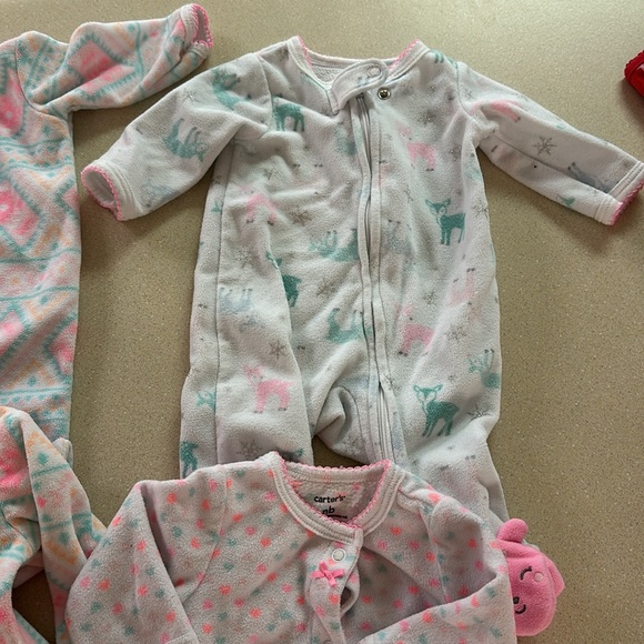 Lot of 5 carters fleece sleep and plays newborn - Picture 2 of 6